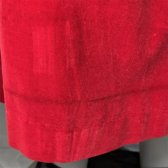 VINTAGE 1930'S Handmaid's Tale Holiday Velvet Maxi Coat w/ built in scarf - Picture 7 of 8